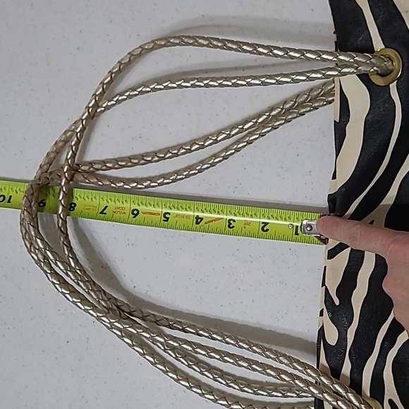 💥3for$12💥 New Directions Zebra Print Bag with Braided Rope Shoulder Straps - Picture 9 of 15